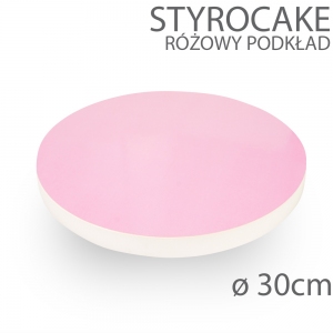 Okrągły podkład pod tort STYROCAKE - wys. 22mm - 30cm - RÓŻOWY