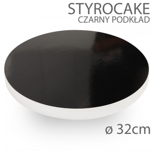 Okrągły podkład pod tort STYROCAKE - wys. 22mm - 32cm - CZARNY