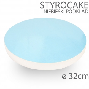 Okrągły podkład pod tort STYROCAKE - wys. 22mm - 32cm - NIEBIESKI