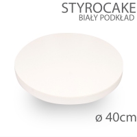 Okrągły podkład pod tort STYROCAKE - wys. 22mm - 40cm - biały