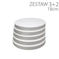 Okrągły podkład pod tort STYRODUR - wys. 22mm - 18cm - ZESTAW 3+2gratis - BIAŁY