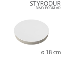 Okrągły podkład styrodur - wys. 22mm - 18cm - biały
