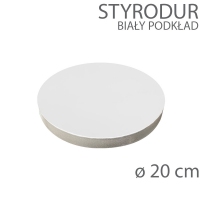 Okrągły podkład styrodur - wys. 22mm - 20cm - biały