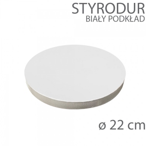 Okrągły podkład styrodur - wys. 22mm - 22cm - biały