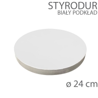 Okrągły podkład styrodur - wys. 22mm - 24cm - biały