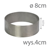 Okrągły rant do pieczenia i składania tortów 8cm (wys 4cm) GRUBY