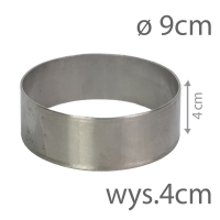 Okrągły rant do pieczenia i składania tortów 9cm (wys 4cm) GRUBY