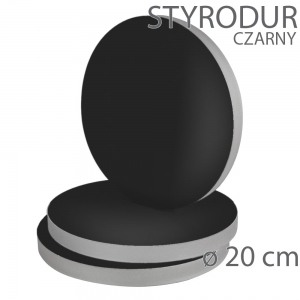 Okrągły styrodur podkład - wys. 20mm - 20cm - CZARNY