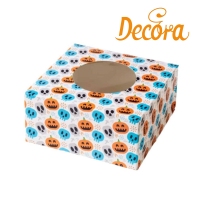 Opakowanie na babeczki 17,5x17,5x8,5cm - Czaszki i dynie