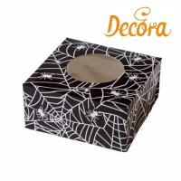 Opakowanie na babeczki 17,5x17,5x8,5cm - Pajęczyna