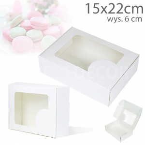 Opakowanie na makaroniki z okienkiem 15x22x6