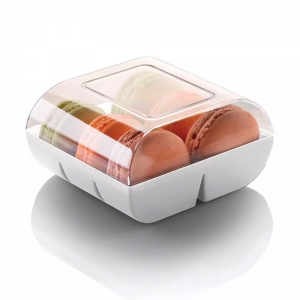 Opakowanie plastikowe na 6 makaroników - białe 1 szt