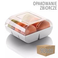 Opakowanie plastikowe na 6 makaroników - białe (zbiorcze opakowanie 90szt)