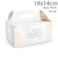 Opakowanie z grafiką weselną 19x14x9 - z życzeniami S11 - 10szt