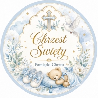Opłatek na tort  "Chrzest Św - Chłopiec" - 21 cm (5053605)