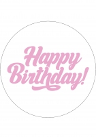 Opłatek na tort - happy birthday różowy 5038109 - 21 cm