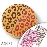 Papier do pieczenia - Panterka Brązowa / Różowa 30x40cm (24szt)