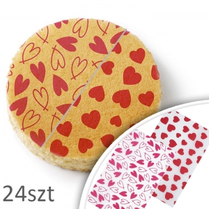 Papier transferowy do biszkoptu 30x40cm Czerwony / Różowy wzór 24szt