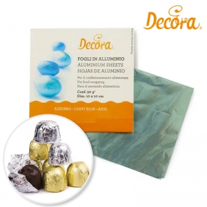 Papierki foliowe/aluminiowe do cukierków i pralin - 150szt - niebieskie