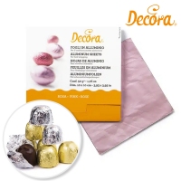 Papierki foliowe/aluminiowe do cukierków i pralin - 150szt - różowe