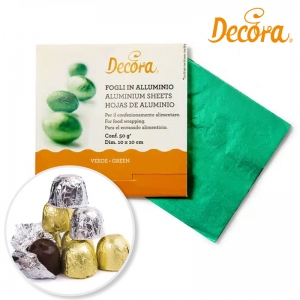 Papierki foliowe/aluminiowe do cukierków i pralin - 150szt - zielone