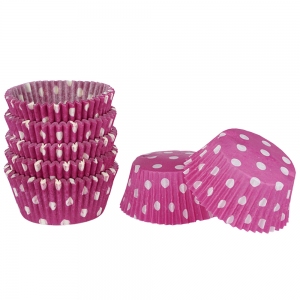 Papilotki fuksja kropki 50x32mm - 100szt