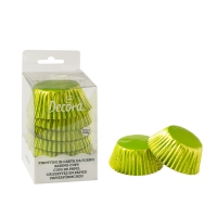 Papilotki metaliczne limonkowe 60szt