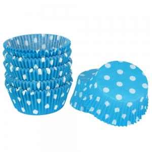 Papilotki niebieski kropki 50x32mm - 100szt