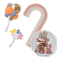 Pastelowy zestaw ozdób dekoracyjnych - Tęcza + Kule + Gwiazdki