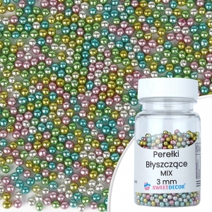 Perełki błyszczące MIX 3mm - 40g