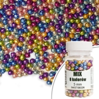 Perełki błyszczące MIX 4mm 8 kolorów - 40g