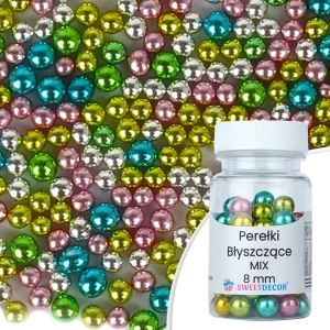 Perełki błyszczące MIX 8mm - 40g
