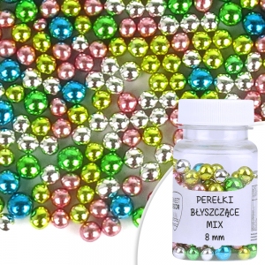 Perełki błyszczące MIX 8mm - 40g