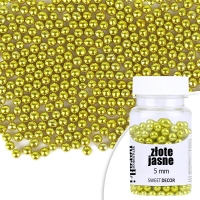 Perełki błyszczące złote jasne 5mm - 40g