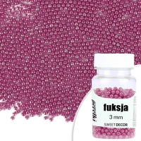 Perełki metalizowane Fuksja 3mm - 40g