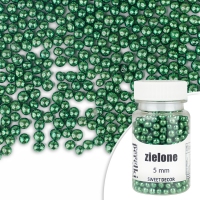 Perełki metalizowane zielone 5 mm -40g