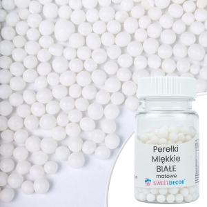 Perełki miękkie matowe - białe - 30 g