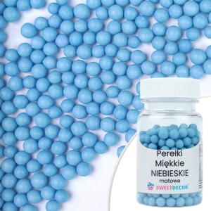 Perełki miękkie matowe - niebieskie - 30 g
