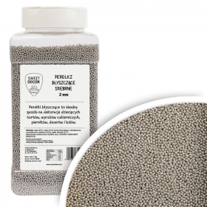 Perełki srebrne średnie 2 mm 1kg PET