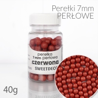 Perłowe Perełki 7mm - czerwone 40g