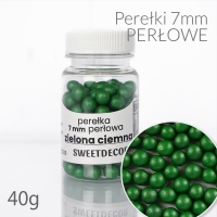 Perłowe Perełki 7mm - zielone ciemne 40g