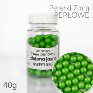 Perłowe Perełki 7mm - zielone jasne 40g