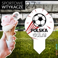 Piłkarskie wtykacze jadalne do lodów i deserów - Polska Gola - 27 szt