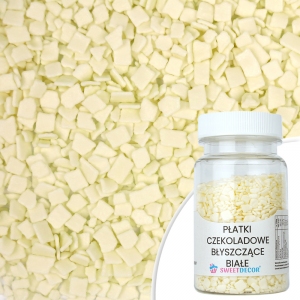 Płatki czekoladowe błyszczące - białe - 60g