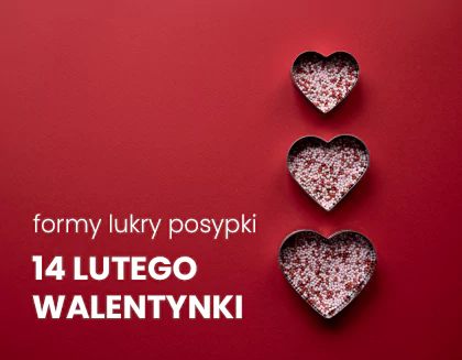 posypki, formy i dekoracje walnetynkowe