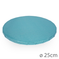 Podkład angielski okrągły brokatowy niebieski śr. 25cm 12mm