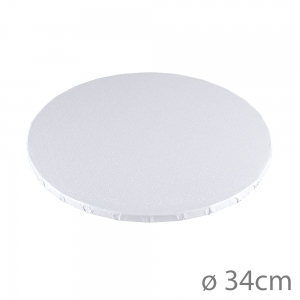 Podkład pod tort okrągły 34cm - BIAŁY MDF 9mm