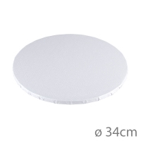 Podkład pod tort okrągły 34cm - BIAŁY MDF 9mm