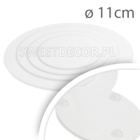 Podkład pod tort okrągły - biała pleksa 3mm - średnica 11cm