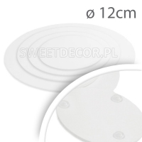 Podkład pod tort okrągły - biała pleksa 3mm - średnica 12cm